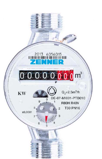 Contor apa calda ZENNER ETWD DN 15, Q3=2,5mc/h, MID R80-H ( Clasa B)